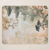 Couverture Sherpa Scène de jardin de fleurs de cerisier (7) (Devant (Horizontal))