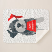Couverture Sherpa Schnauzer de Noël Chien Santa Hat Sherpa Blanket (Devant (Horizontal))
