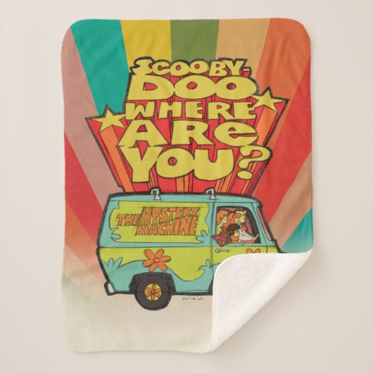 Couverture Sherpa Scooby-Doo | "Où Es-Tu ?" Retro Cartoon Van (Devant)
