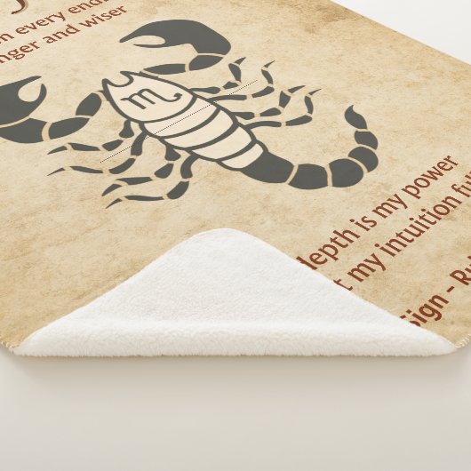 Couverture Sherpa Scorpio Zodiac Sign with Affirmations  (3/4)