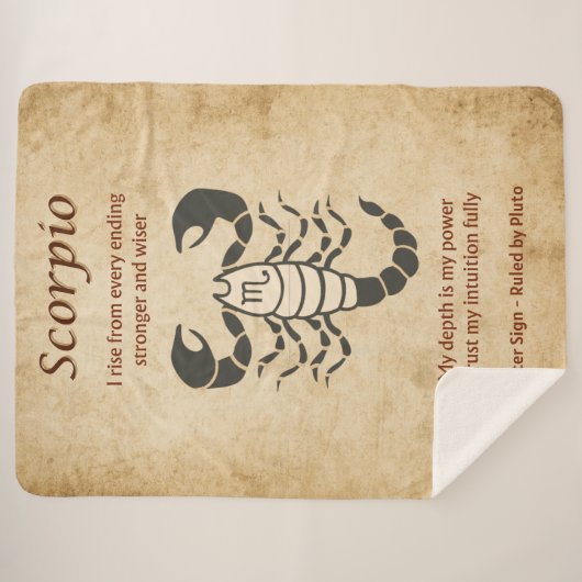 Couverture Sherpa Scorpio Zodiac Sign with Affirmations (Devant (Horizontal))