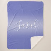 Couverture Sherpa Script cursif modifiable | Violet blanc et violet (Devant)