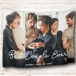 Couverture Sherpa Script photo moderne meilleur couple jamais collag