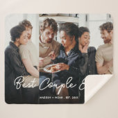 Couverture Sherpa Script photo moderne meilleur couple jamais collag (Devant (Horizontal))