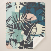 Couverture Sherpa Seamless exotic pattern with tropical plants and a (Devant)