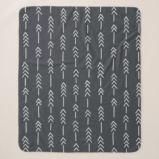 Couverture Sherpa Seamless hand drawn geometric tribal pattern with (Devant)