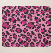 Couverture Sherpa Seamless luxury pink leopard pattern. (Devant (Horizontal))