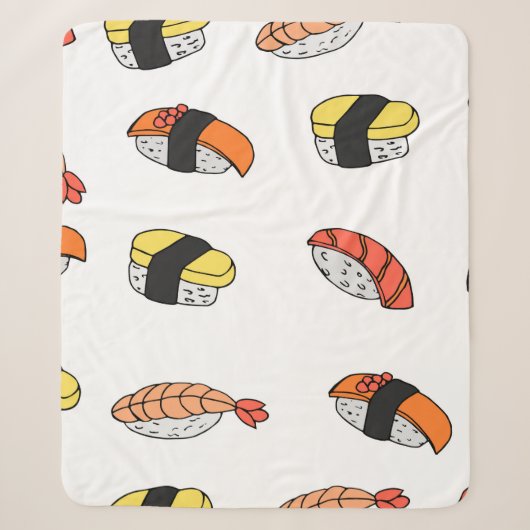 Couverture Sherpa seamless pattern of Sushi (Devant)