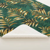 Couverture Sherpa Seamless pattern with golden ferns (3/4)