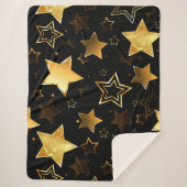 Couverture Sherpa Seamless pattern with Golden Stars (Devant)