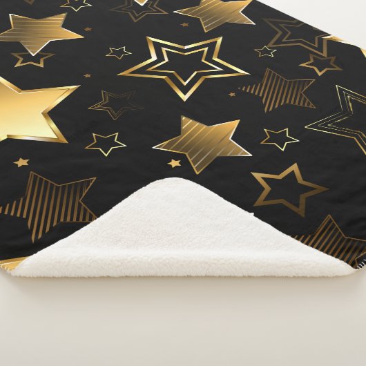 Couverture Sherpa Seamless pattern with Golden Stars (3/4)