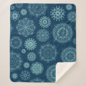 Couverture Sherpa Seamless pattern with laced snowflakespattern,arab (Devant)