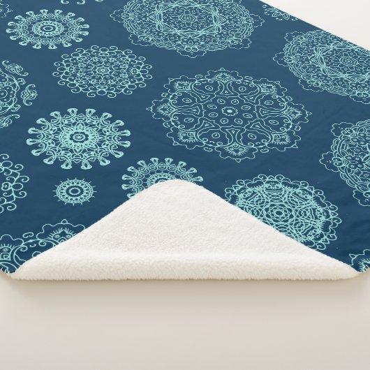 Couverture Sherpa Seamless pattern with laced snowflakespattern,arab (3/4)