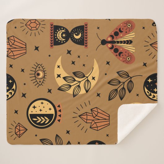 Couverture Sherpa seamless pattern with magical elements (Devant (Horizontal))
