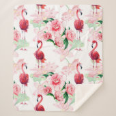 Couverture Sherpa Seamless pattern with pink flamingo (Devant)