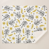Couverture Sherpa Seamless pattern with snowflakes and fir branches. (Devant (Horizontal))