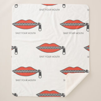Couverture Sherpa Seamless pattern with Woman's mouth with zipper cl