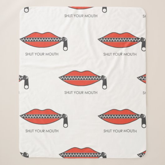 Couverture Sherpa Seamless pattern with Woman's mouth with zipper cl (Devant)