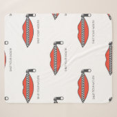 Couverture Sherpa Seamless pattern with Woman's mouth with zipper cl (Devant (Horizontal))