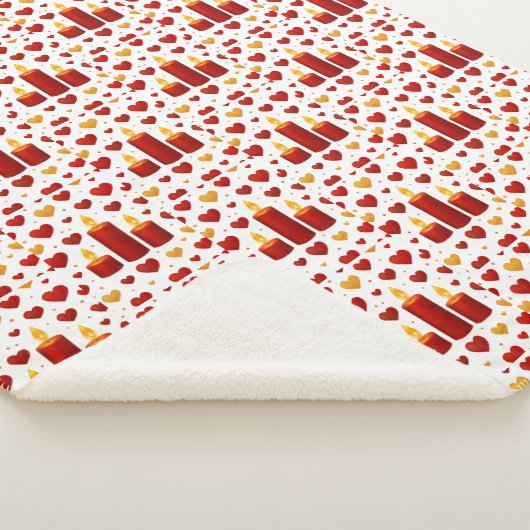 Couverture Sherpa "Seamless Red & Gold Candlelight Hearts Pattern –  (3/4)