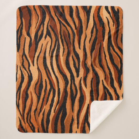 Couverture Sherpa seamless tiger skin pattern. hand drawn (Devant)