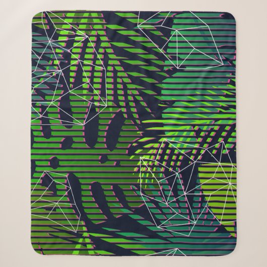 Couverture Sherpa Seamless tropical pattern with tropical plants. Ha (Devant)