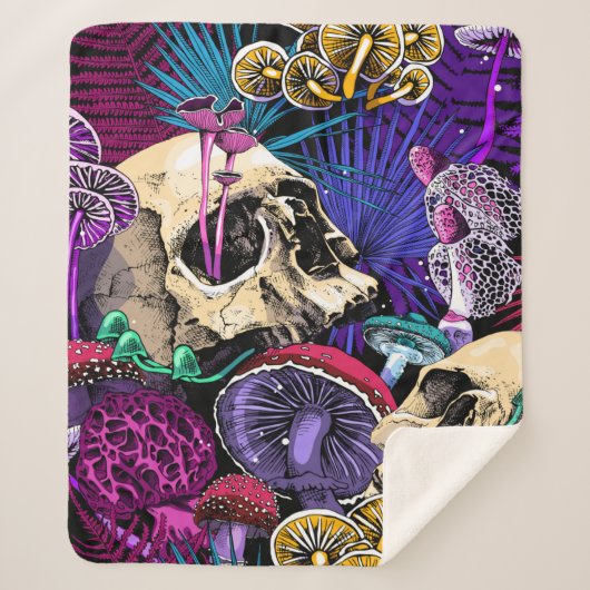 Couverture Sherpa Seamless wallpaper pattern. Bright Magic Psychedel (Devant)