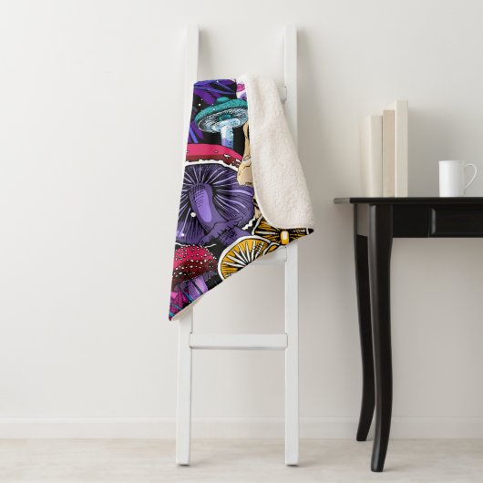 Couverture Sherpa Seamless wallpaper pattern. Bright Magic Psychedel (En situation)