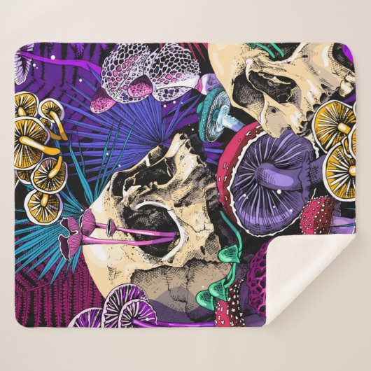 Couverture Sherpa Seamless wallpaper pattern. Bright Magic Psychedel (Devant (Horizontal))