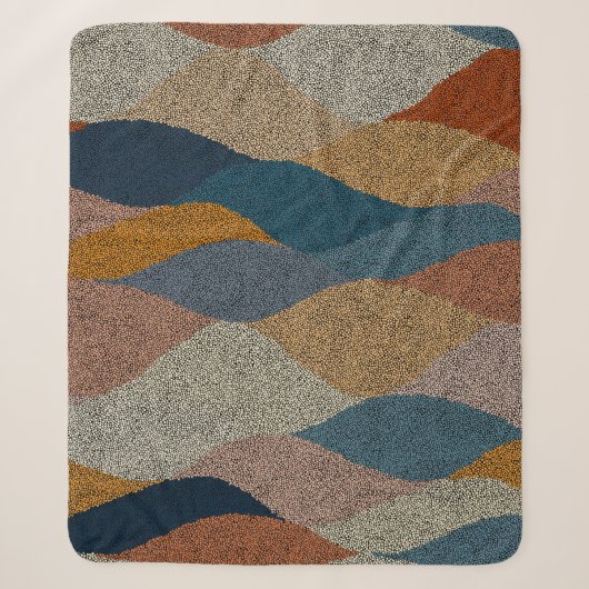 Couverture Sherpa Seamless wavy pattern. Complicated hand-drawn orna (Devant)