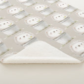 Couverture Sherpa Seau de Fleur de Marguerite Hérisson Crème de Caca (3/4)