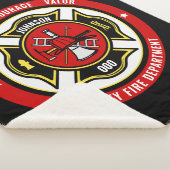 Couverture Sherpa Secourt de pompier AJOUTER LE NOM Insigne du servi (3/4)