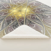 Couverture Sherpa S'épanouir avec une fleur fractale abstraite moder (3/4)