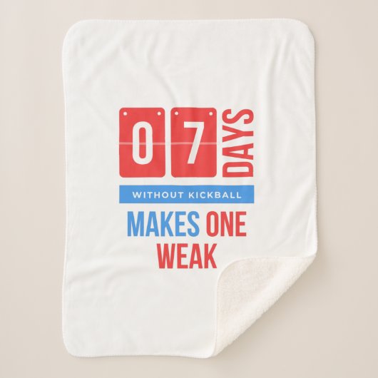 Couverture Sherpa Sept jours sans kickball fait un faible (Devant)