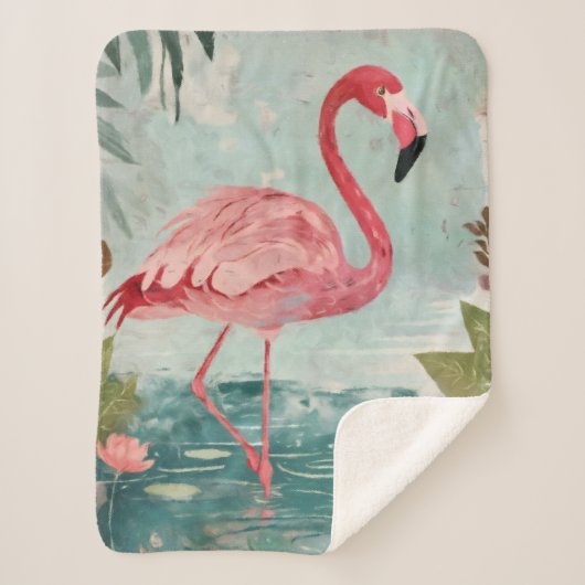 Couverture Sherpa Serenade en rose : le paradis d'un Flamant rose (Devant)