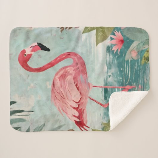 Couverture Sherpa Serenade en rose : le paradis d'un Flamant rose (Devant (Horizontal))