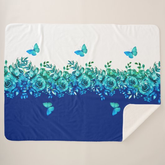 Couverture Sherpa Serenity Blue Petal Sherpa Throw (Devant (Horizontal))