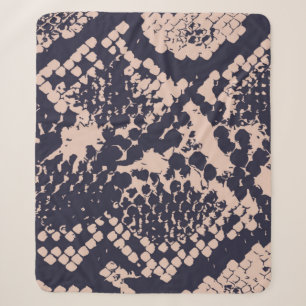 Couverture Sherpa Serpent à motifs Snakeskin, sans soudure, peau, p
