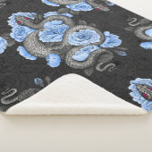 Couverture Sherpa Serpents et roses bleus (3/4)