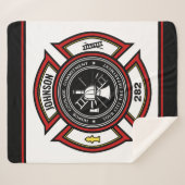 Couverture Sherpa Service d'incendie AJOUTER LE NOM Pompier Insigne  (Devant (Horizontal))