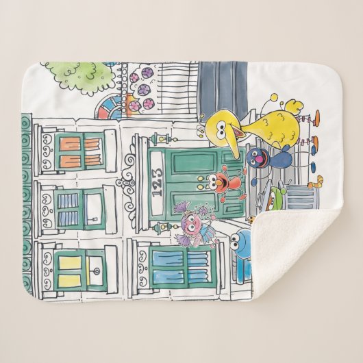 Couverture Sherpa Sesame Pals Doodley Graphisme (Devant (Horizontal))