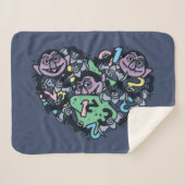 Couverture Sherpa Sésame Sésame | Comte von Count Doodle Heart (Devant (Horizontal))