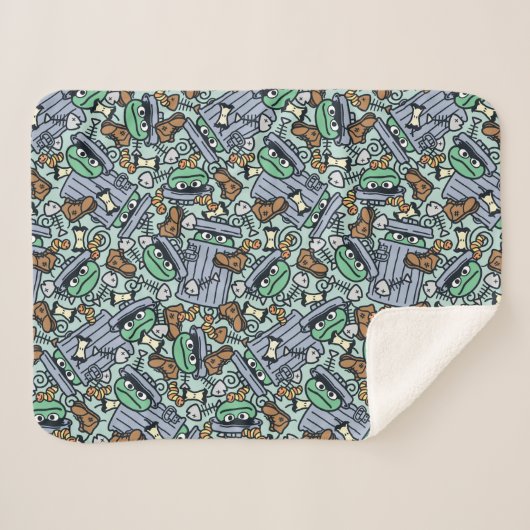 Couverture Sherpa Sésame Sésame | Oscar le Motif de groupe (Devant (Horizontal))