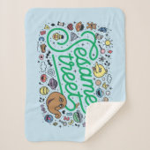 Couverture Sherpa Sésame Sésame | Sesame Street Green Doodle Script (Devant)