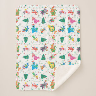 Couverture Sherpa Sesame Street Christmas Tree Motif