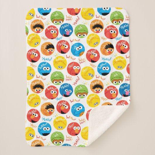 Couverture Sherpa Sesame Street Circle Motif de caractères (Devant)