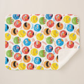 Couverture Sherpa Sesame Street Circle Motif de caractères (Devant (Horizontal))