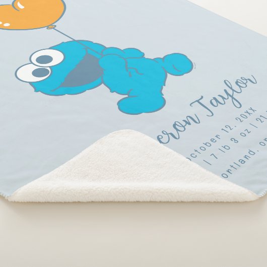Couverture Sherpa Sesame Street Cookie Monster Baby Birth Statistiqu (3/4)