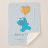 Couverture Sherpa Sesame Street Cookie Monster Baby Birth Statistiqu (Devant)