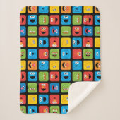 Couverture Sherpa Sesame Street Cubed Visages Motif (Devant)